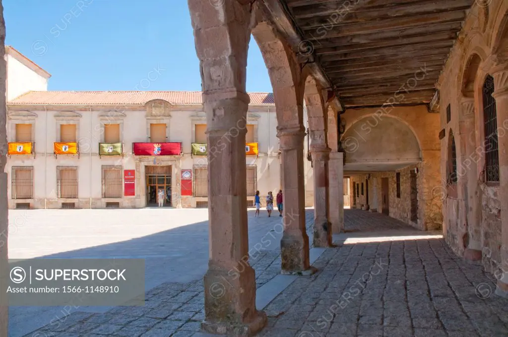 Main Square from the arcade. Medinaceli, Soria province, Castilla Leon, Spain.