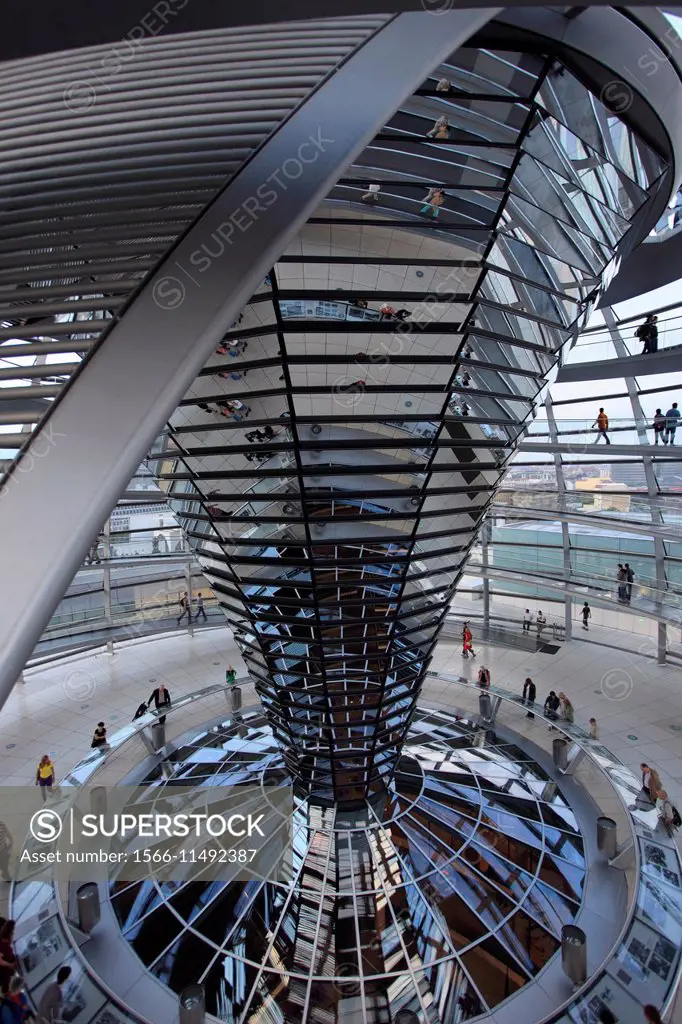 Germany, Berlin, Reichstag, glass dome, cupola, Norman Foster architect.