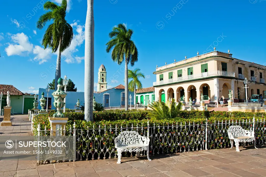 Main Square plaza Mayor, Trinidad city, Sancti Spiritus Province, Cuba.