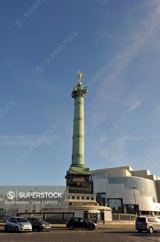 July Column on Place de la Bastille, Paris, Ile-de-France region, France, Europe