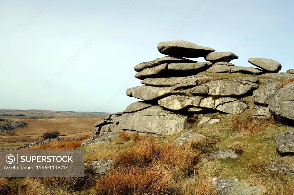 the rugedness of the landscape at stowes hill on bodmin moor in cornwall, england, uk