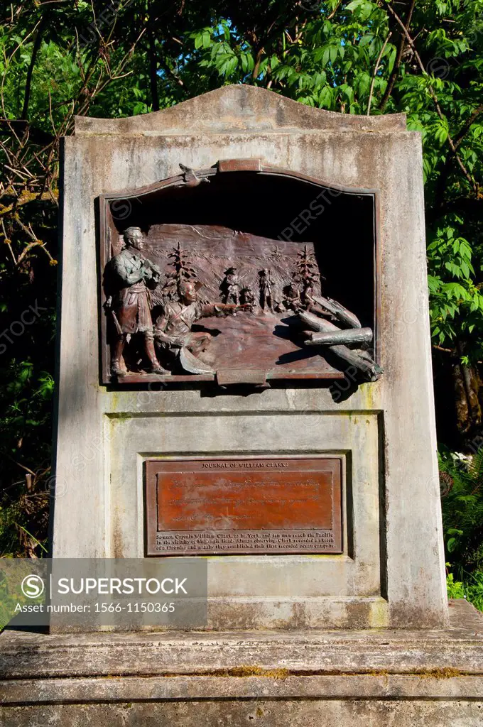 Clark Monument of Lewis and Clark at McKenzie Head, Cape Disappointment State Park, Lewis and Clark National Historical Park, Washington