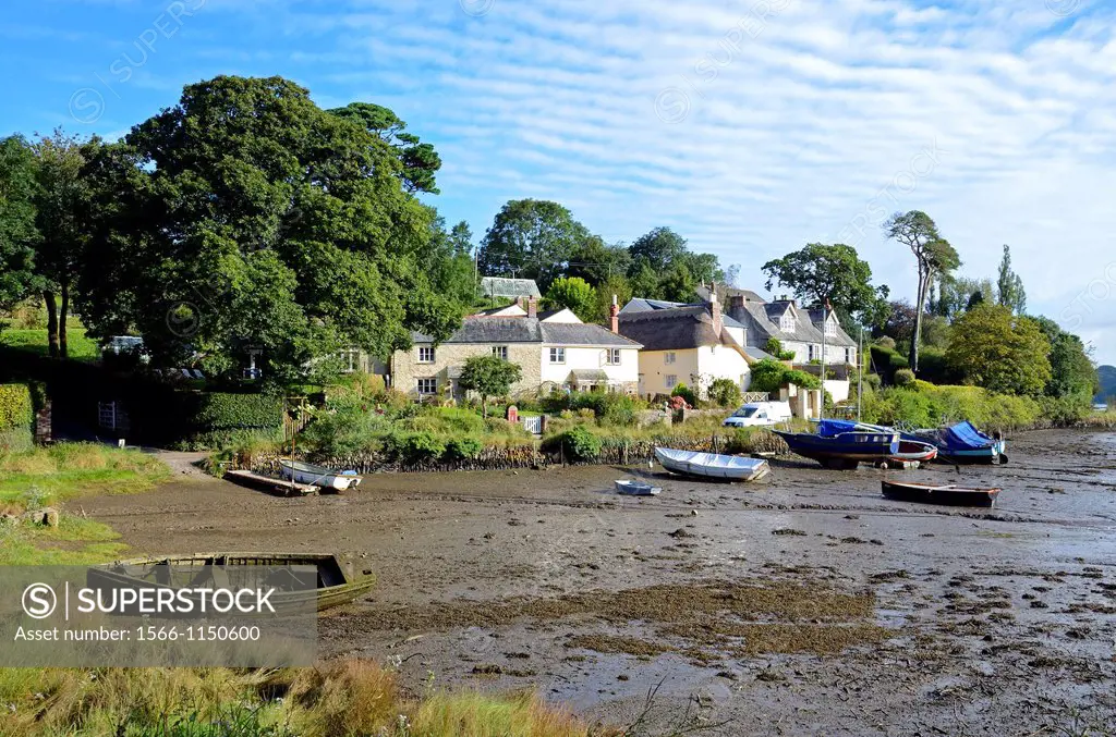 the riverside hamlet of st clement near truro in cornwall, england, uk