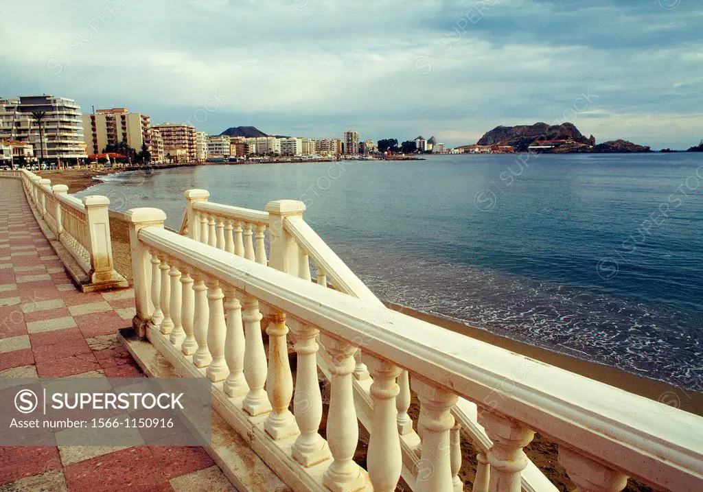 Promenade and beach. Aguilas, Murcia province, Spain.