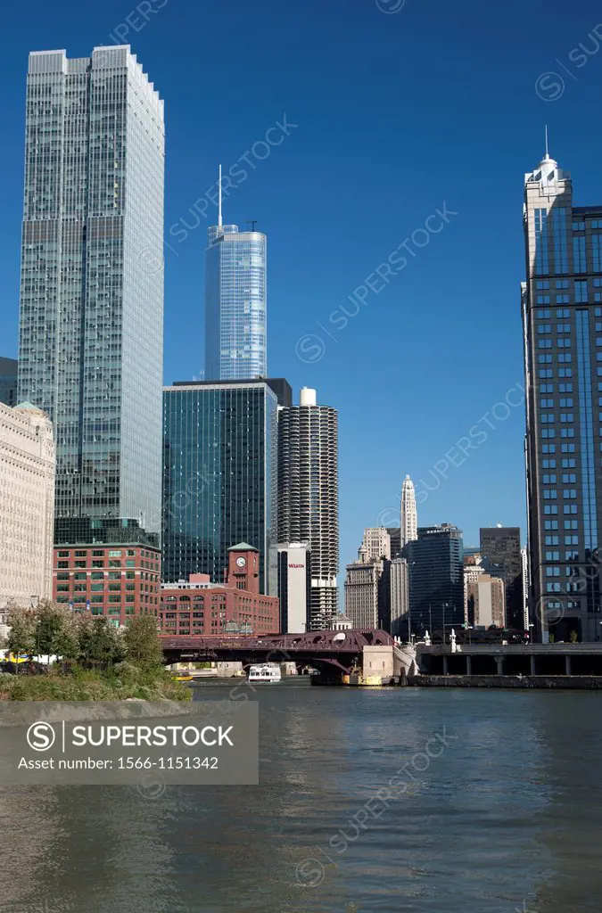 North Loop Skyline Downtown Chicago Illinois USA