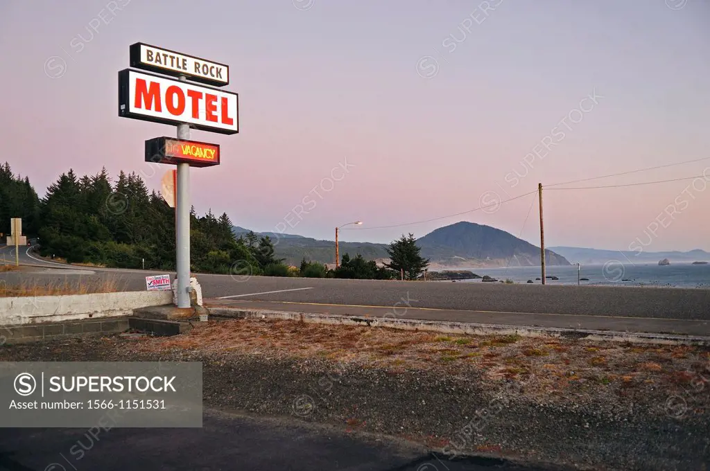 Battle Rock Motel, Port Orford, Oregon, USA