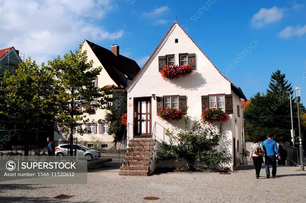 The witch´s house in the pedestrian zone of Kaufbeuren