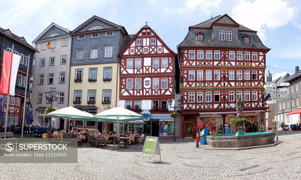 Buttermarkt butter market, historic old town of Herborn, Hesse, Germany, Europe