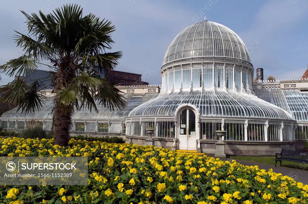 The Palm House at the Botanic Gardens  Belfast city  County Antrim  Ulster  Northern Ireland  United Kingdom.