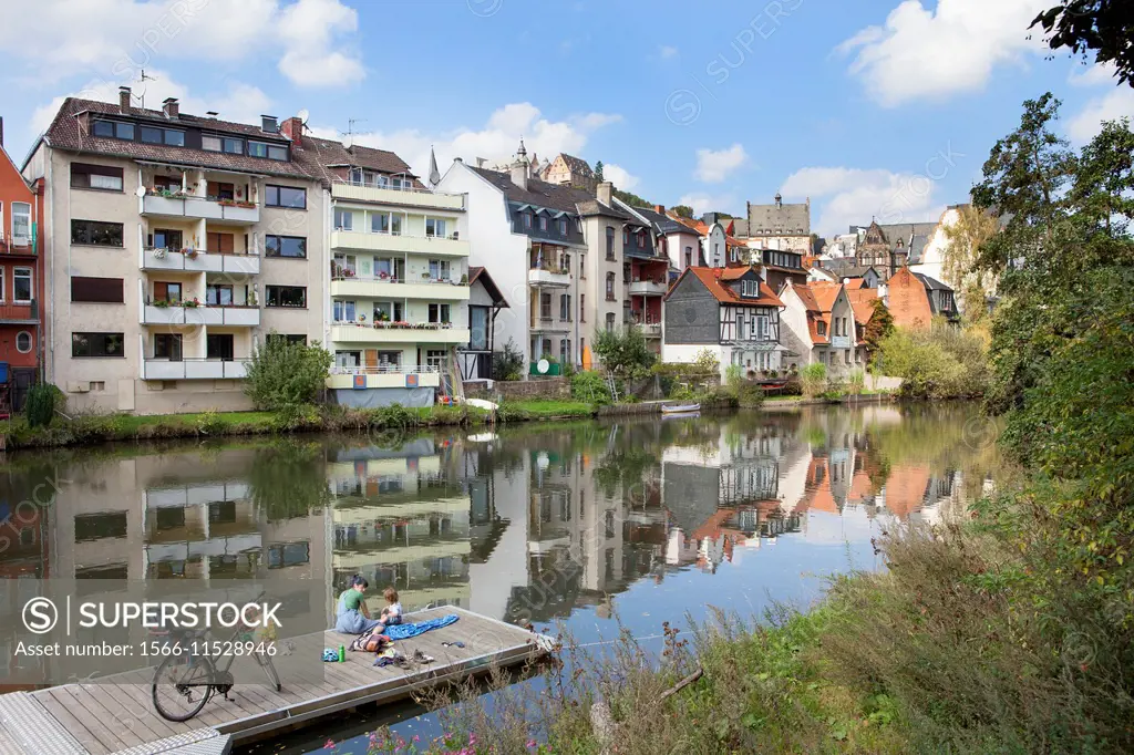 View of Marburg, River Lahn, Marburg, Hesse, Germany, Europe