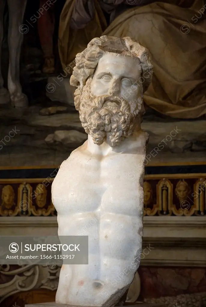 Statue of Asclepius exposed to the Capitoline Museums, Rome, Italy