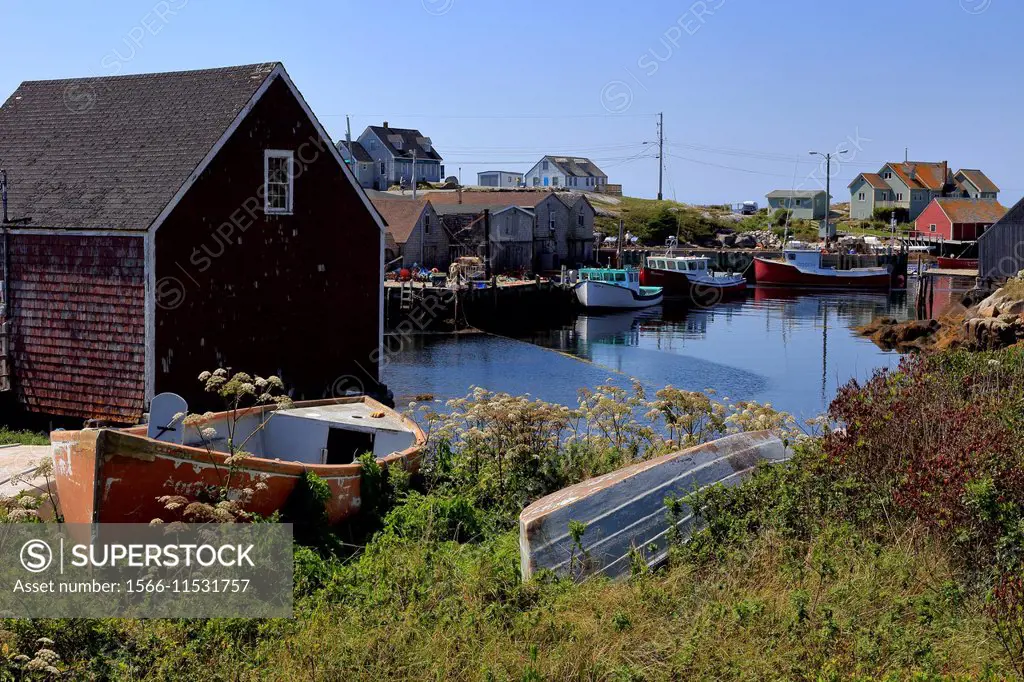 Old fishing boats at Peggy´s Cove, Nova Scotia, Canada