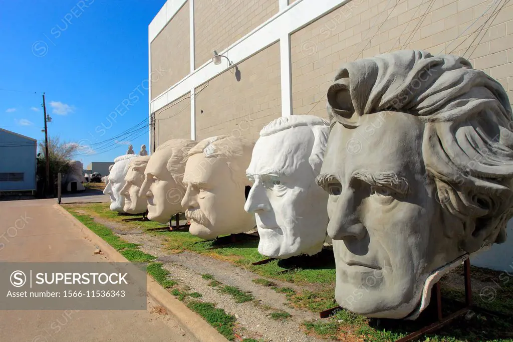 Giant President Heads - Artist David Adickes - Houston, TX. Adickes SculpturWorx Studio.