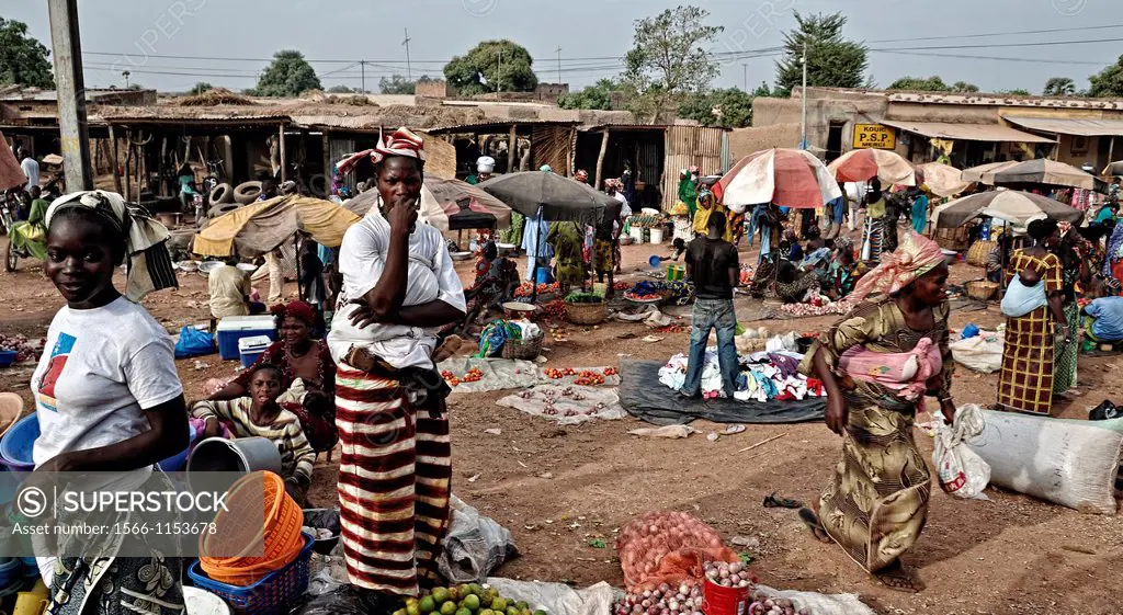 Crowded market  Burkina Faso