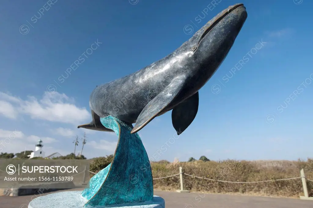 GREY WHALE SCULPTURE WHALE LOOKOUT POINT POINT LOMA SAN DIEGO CALIFORNIA USA