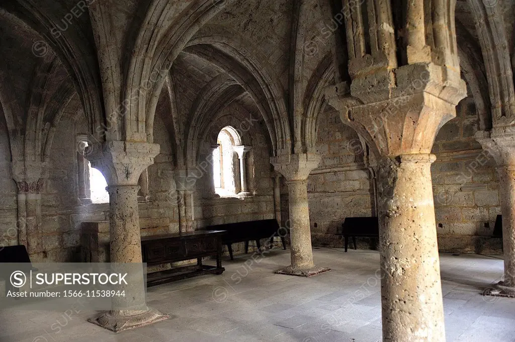 Cistercian chapter house, XIIth century. The Monastery of Santa Espina. Castromonte, Valladolid, Spain
