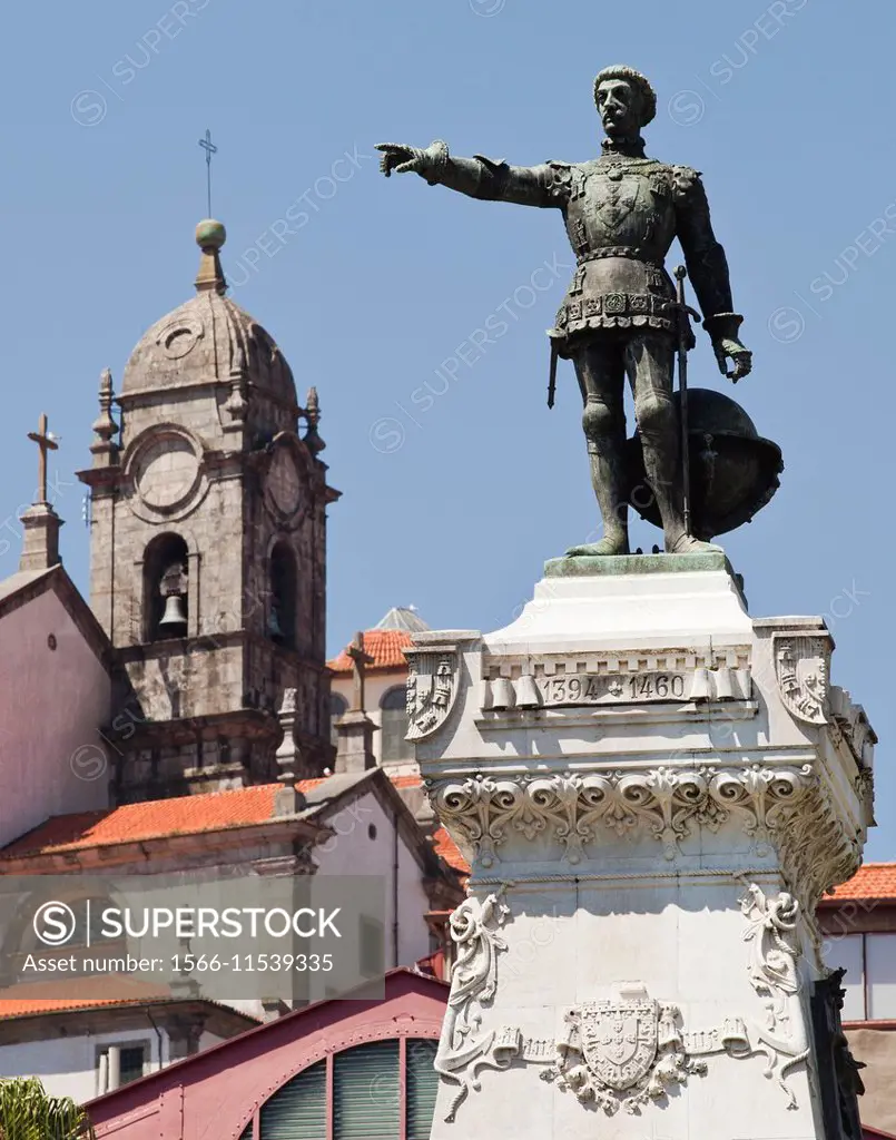 Prince Henry Infante Dom Henrique (1394 - 1460), Henry the Navigator, Infante Dom Henrique Square, Porto, Portugal, Europe.