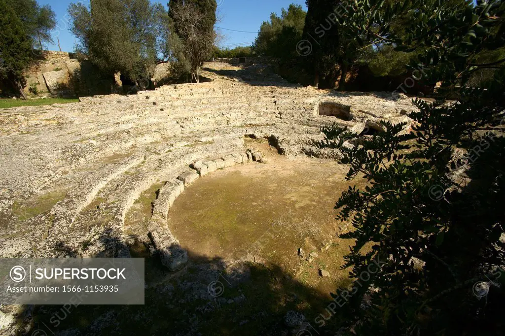 Pollentia deposit, Roman Theatre century BC, Alcudia Mallorca, Spain Balearic Islands