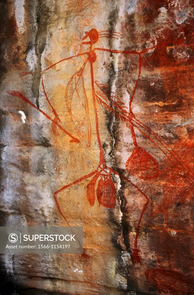 Aboriginal rock art, Kakadu, Northern Territory, Australia - Abuyu the Hunter, Ubirr Rock