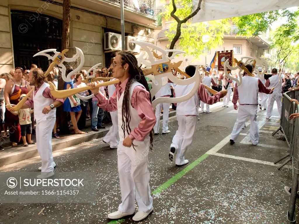 Popular festival of choirs humorous held around Pentecost. Barceloneta neighborhood, Barcelona, Catalonia, Spain.