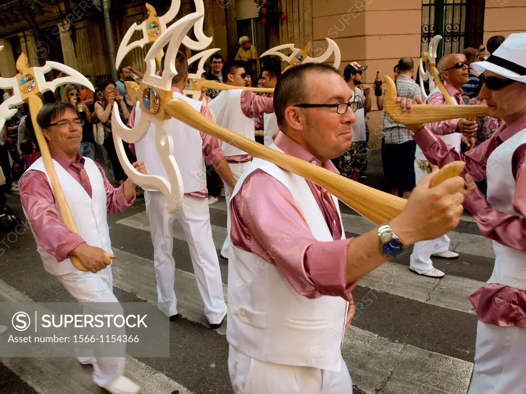 Popular festival of choirs humorous held around Pentecost. Barceloneta neighborhood, Barcelona, Catalonia, Spain.