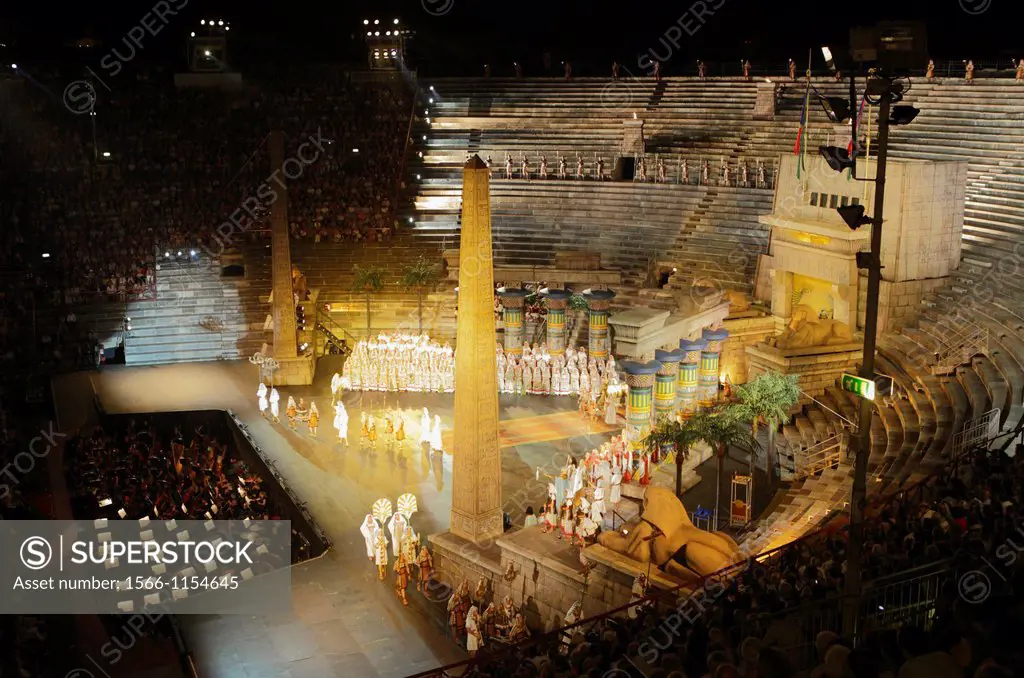 Aida by Giuseppe Verdi, performance at Arena, Verona, Italy