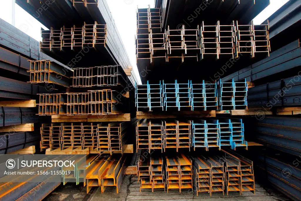 Siderurgical products, steel profiles, Pasajes Port, Gipuzkoa, Basque Country, Spain