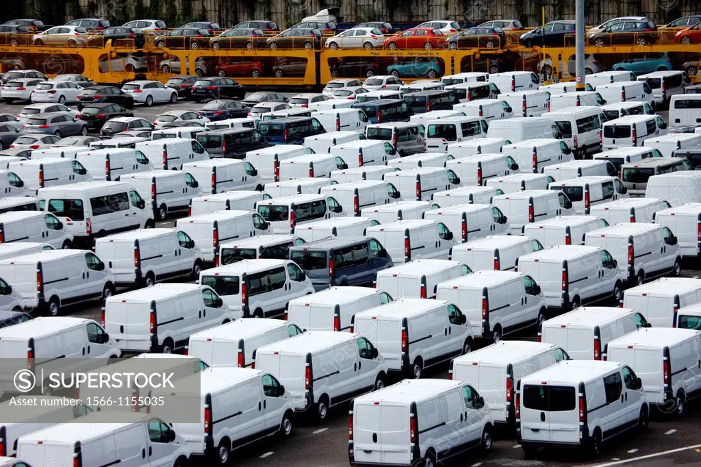 Vehicle Transportation of cars and light commercial vehicles, Pasajes Port, Gipuzkoa, Basque Country, Spain