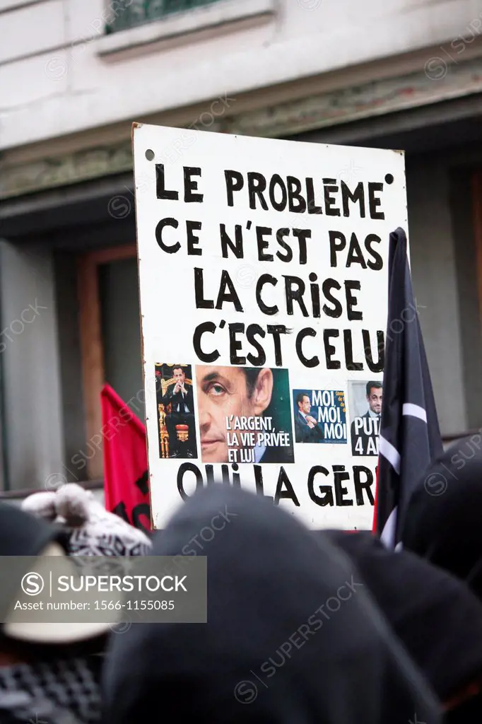 Demonstration against French government and the expulsion of undocumented, Lyon, Rhône, Rhône-Alpes, France.