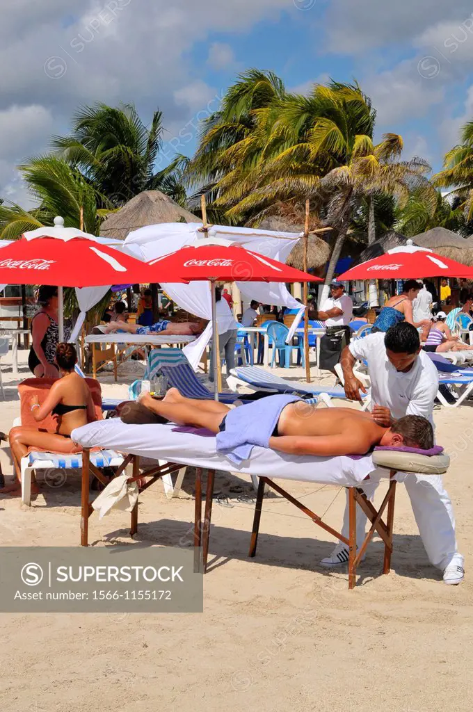 Massage Tables Costa Maya Mexico Beach Caribbean Cruise Ship Port