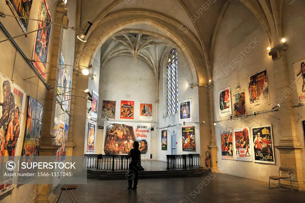 Peplum movie posters exhibition inside the former Chapel of Annonciades, Pontarlier, Doubs departement, Franche-Comte region, France Europe
