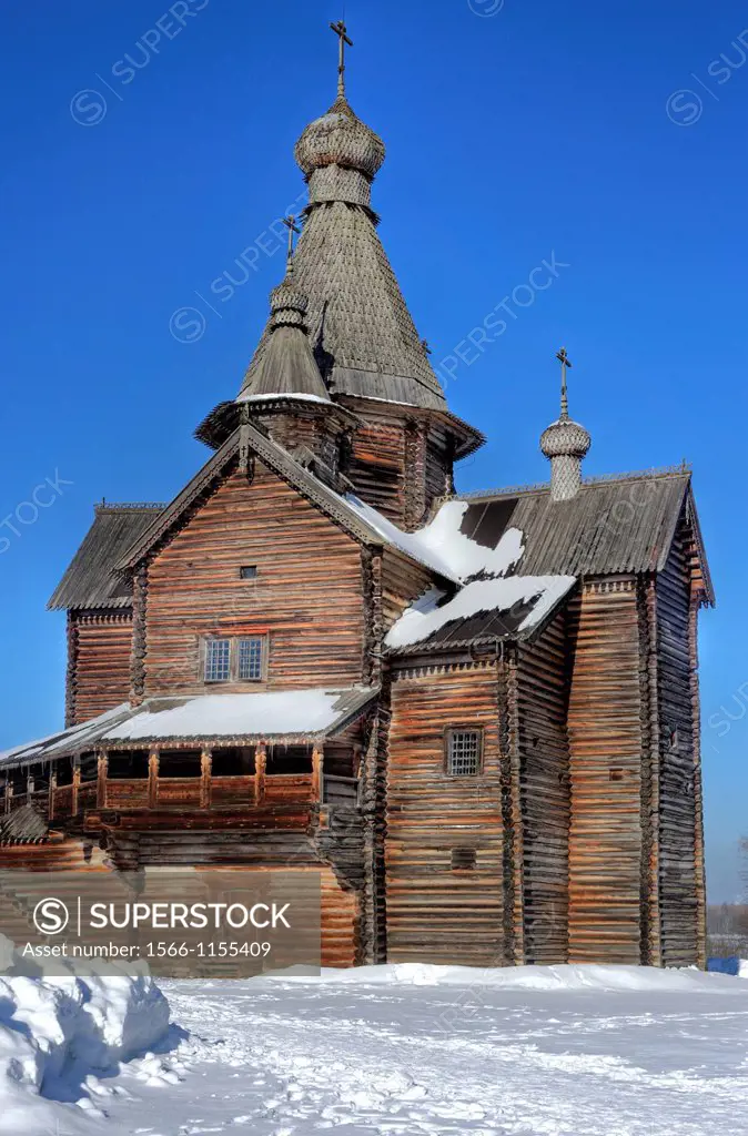 Church of the Nativity of Our Lady from Periodiki 1531, Museum of wooden architecture Vitoslavlicy, Veliky Novgorod, Novgorod region, Russia