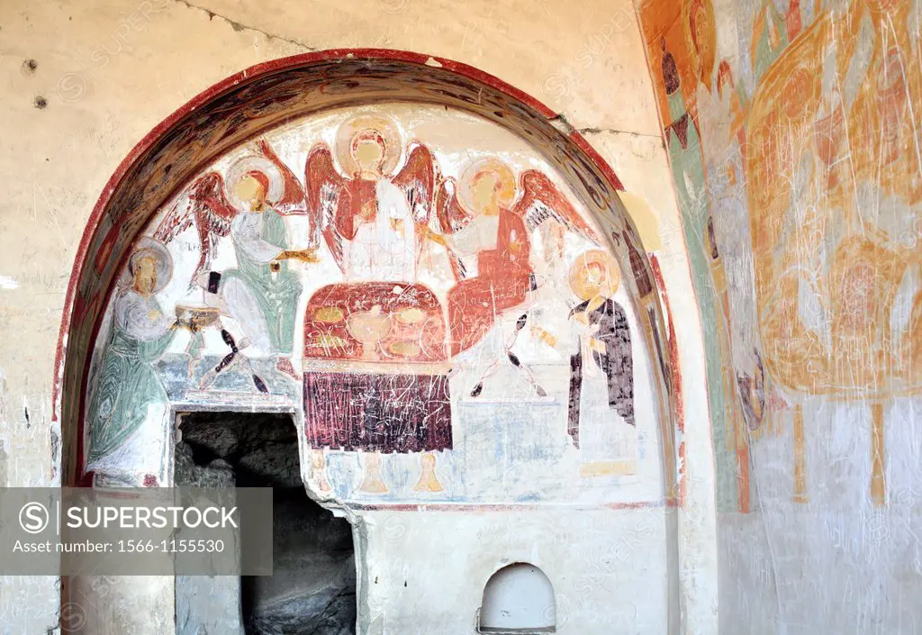 Mural painting 13th century, David Gareja monastery, Kakheti, Georgia