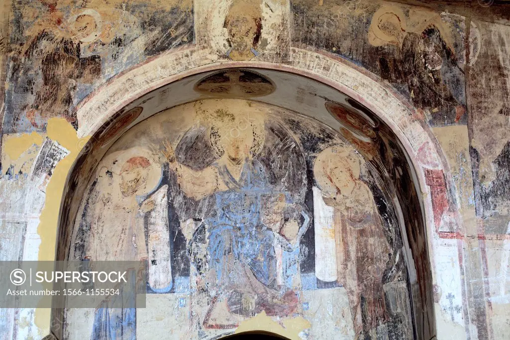 Mural painting 13th century, David Gareja monastery, Kakheti, Georgia