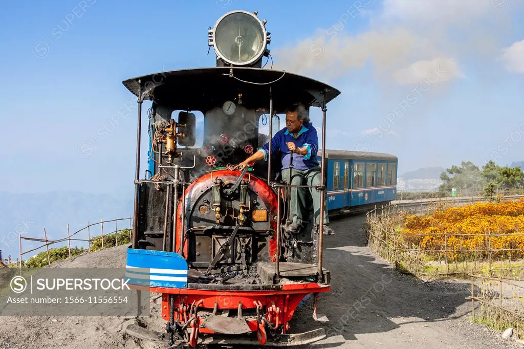 The Darjeeling Himalayan Railway (aka The Toy Train) Darjeeling, West Bengal, India.