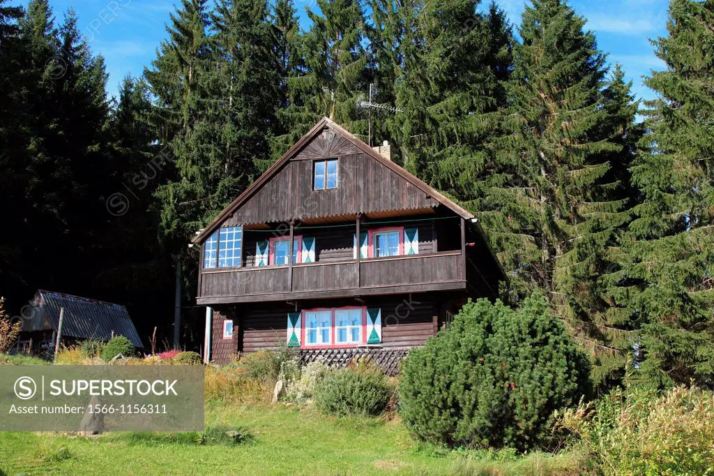 traditional old farmhouse at the village Srni, German: Rehberg, Bohemian Forest, National Park Sumava, Czech Republic, Europe