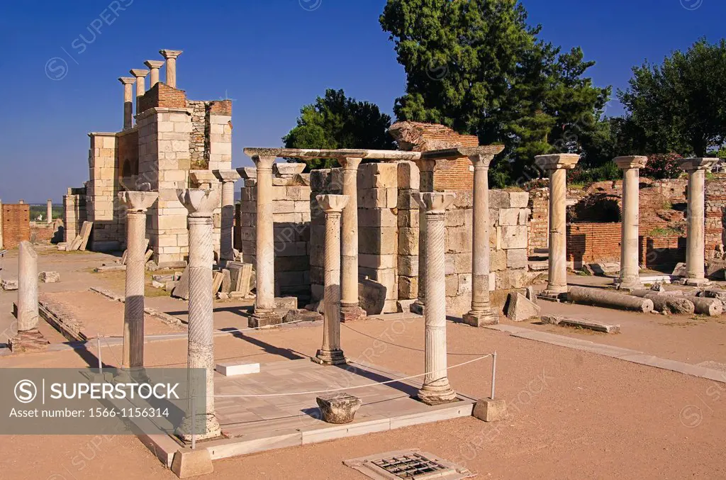 Turkey-Selçuk- Saint John´s tomb at the Basilica of St  John was a basilica in Ephesus  It was constructed by Justinian I in the 6th century  It stand...