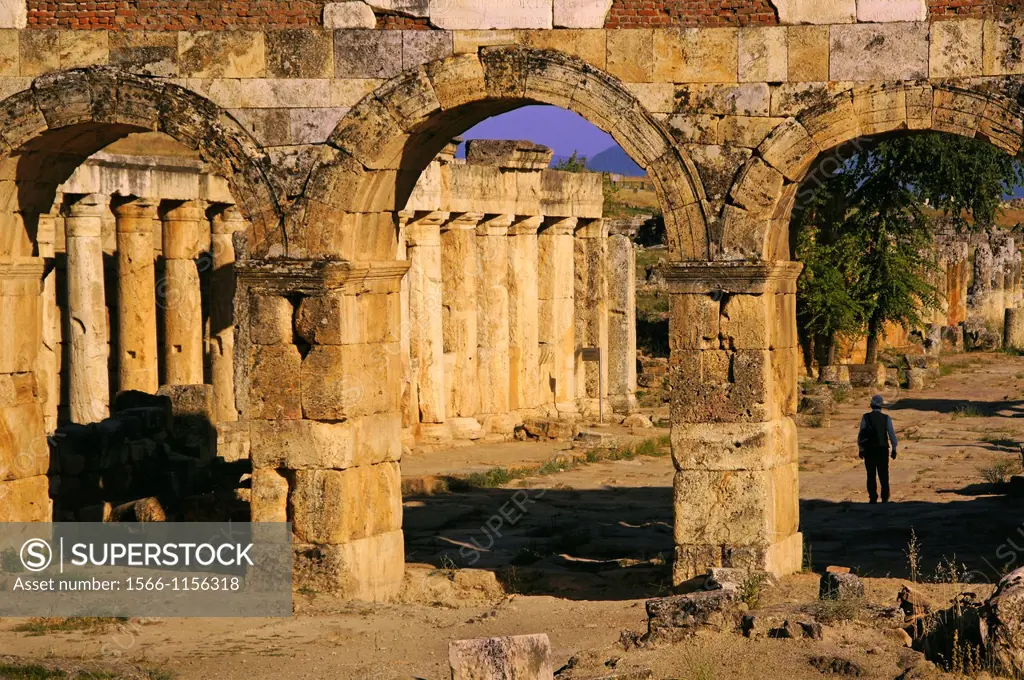 Turkey- Hierapolis Greek: ep ´sacred city´ was an ancient Greco-Roman city in Phrygia located on hot springs in southwest Anatolia  Its ruins are adja...