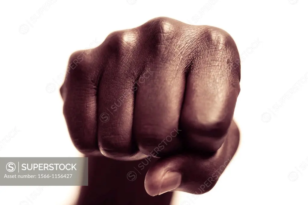 Clenched fist, black man