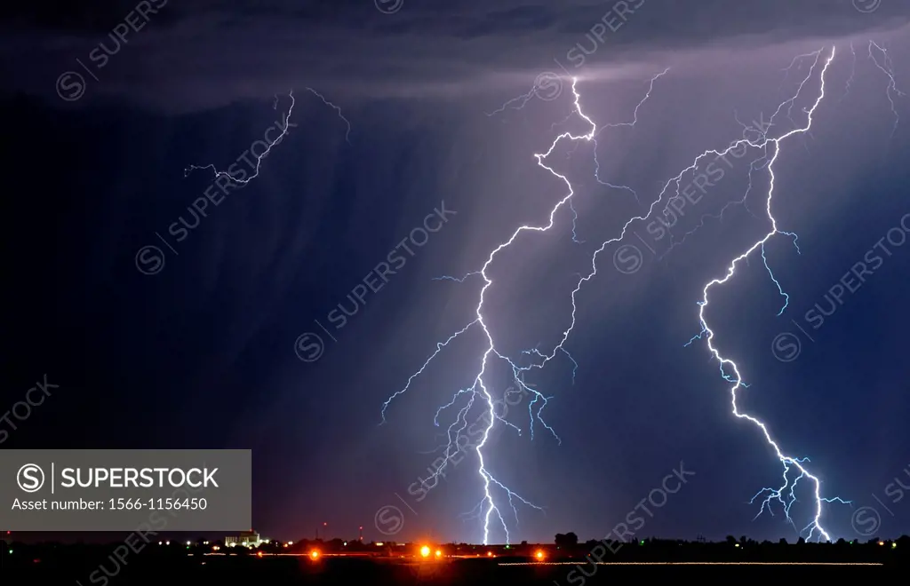 Twin Falls, Summer Lightning Storm over the city of Jerome in southern Idaho