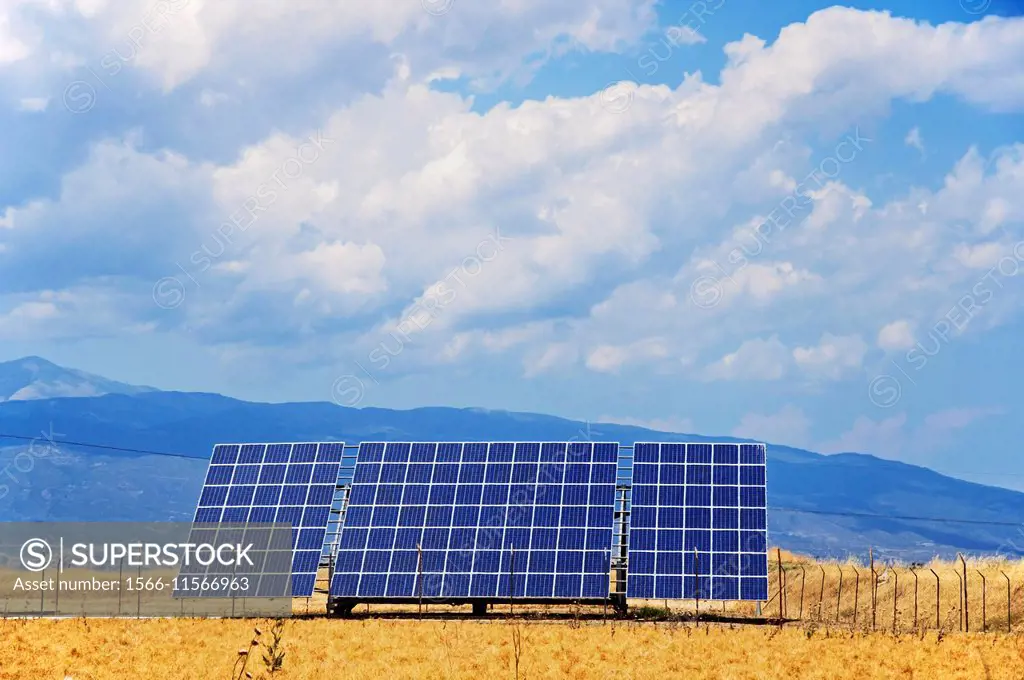 Solar power module in Thessaly, Greece.