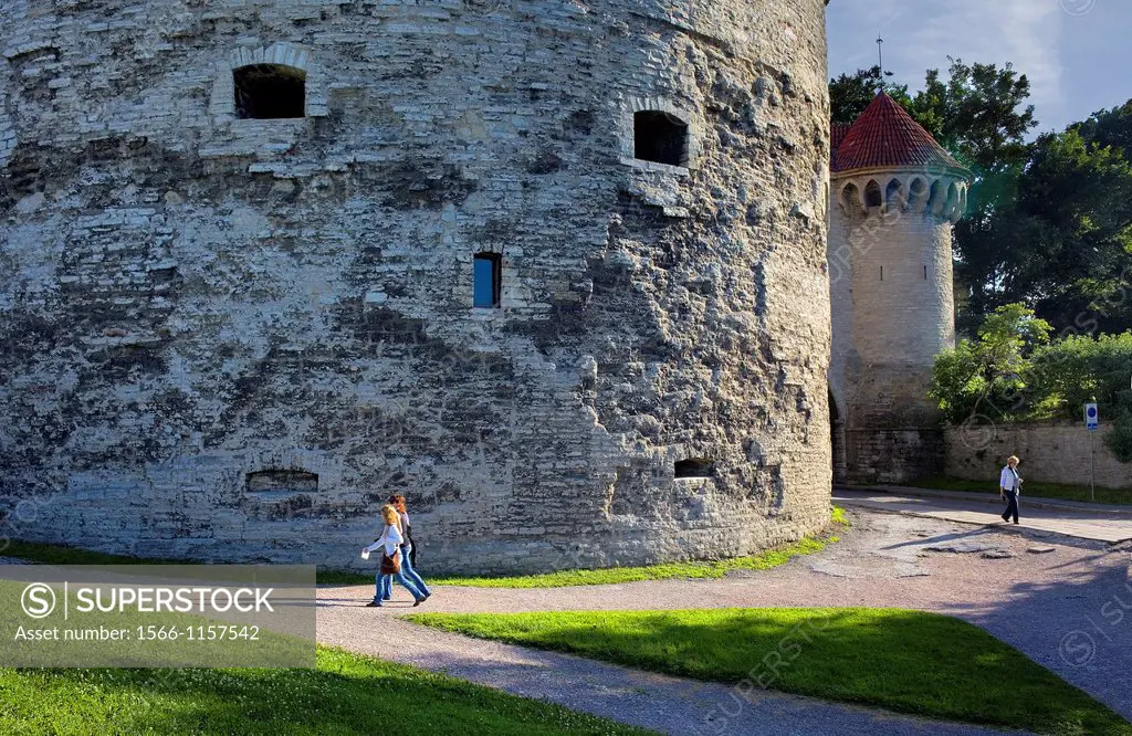 Fat Margaret´s tower and Great Coastal Gate,old city walls,Tallinn,Estonia