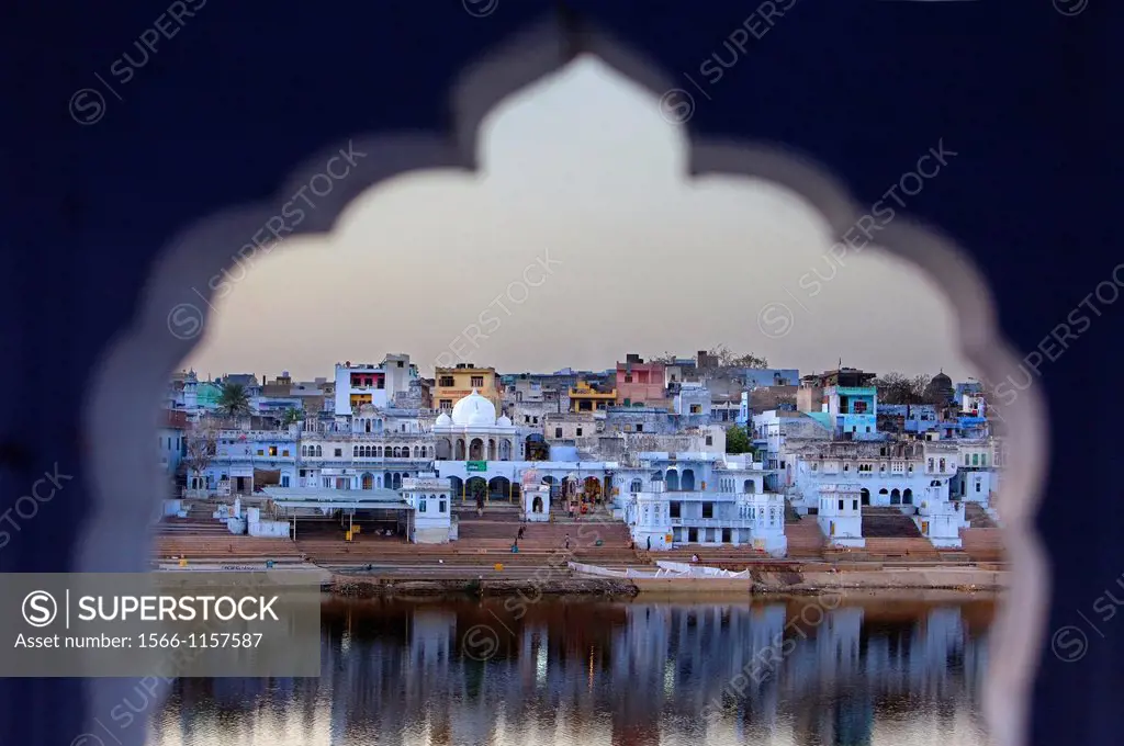 The holy lake and the village of Pushkar,pushkar, Rajasthan, india