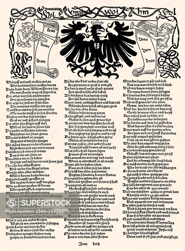 Propaganda leaflet of Maximilian I, 1507,.
