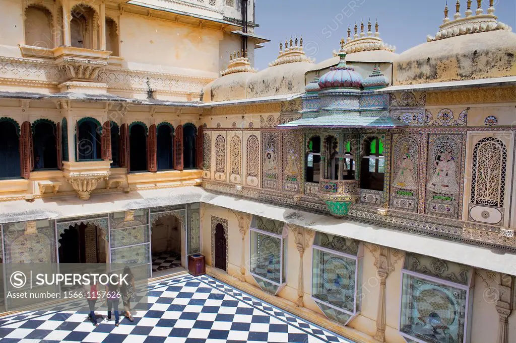 Peacock courtyard, City Palace,Udaipur, Rajasthan, india
