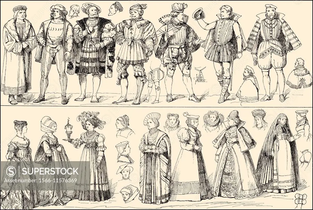 costumes of the 16th century.