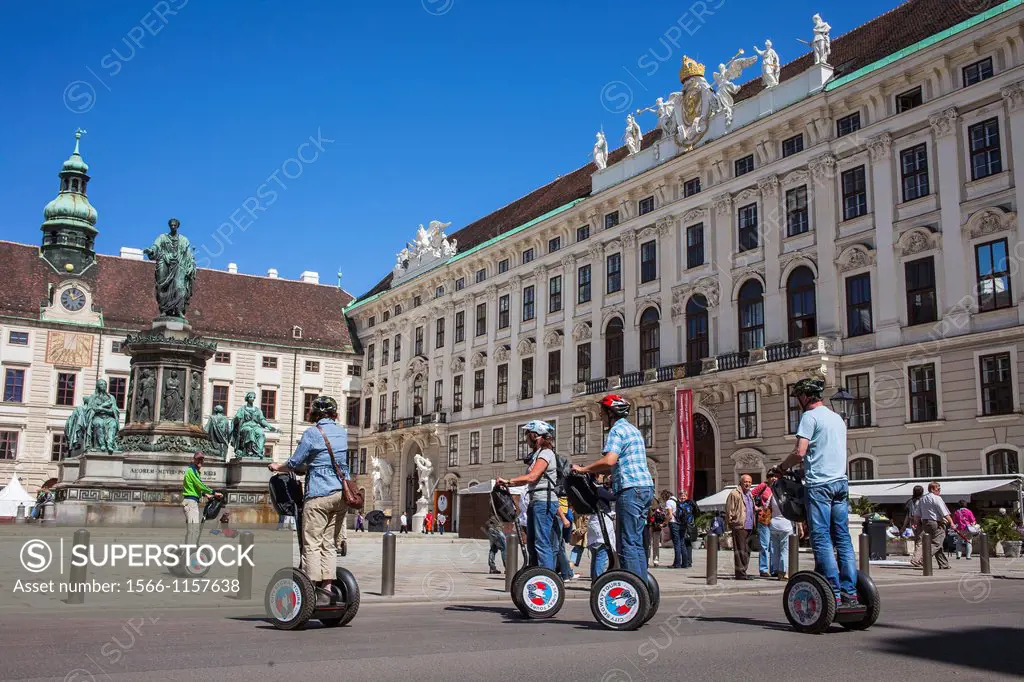 Tourist on Segway in Hofburg Imperial Palace,Vienna, Austria, Europe