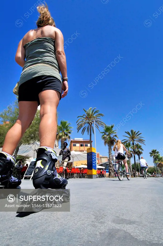 Inline skates, Barcelona, Catalonia, Spain.