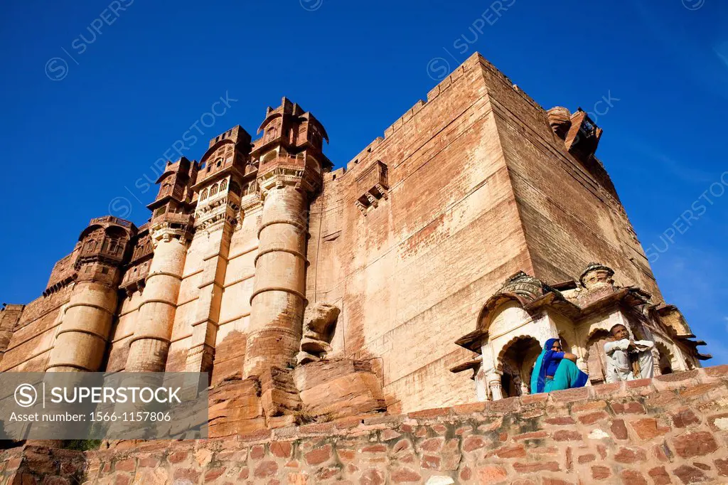 Mehrangarh Fort,Low angle view ,Jodhpur, Rajasthan, India
