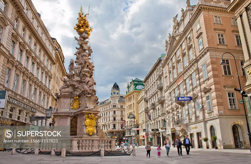 Pest Column, Graben street, Vienna, Austria, Europe